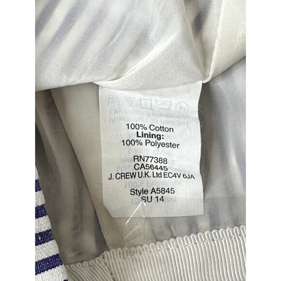 J. Crew Knee Length Pencil Skirt Blue White Seersucker Striped Preppy Summer 2 - Picture 6 of 10